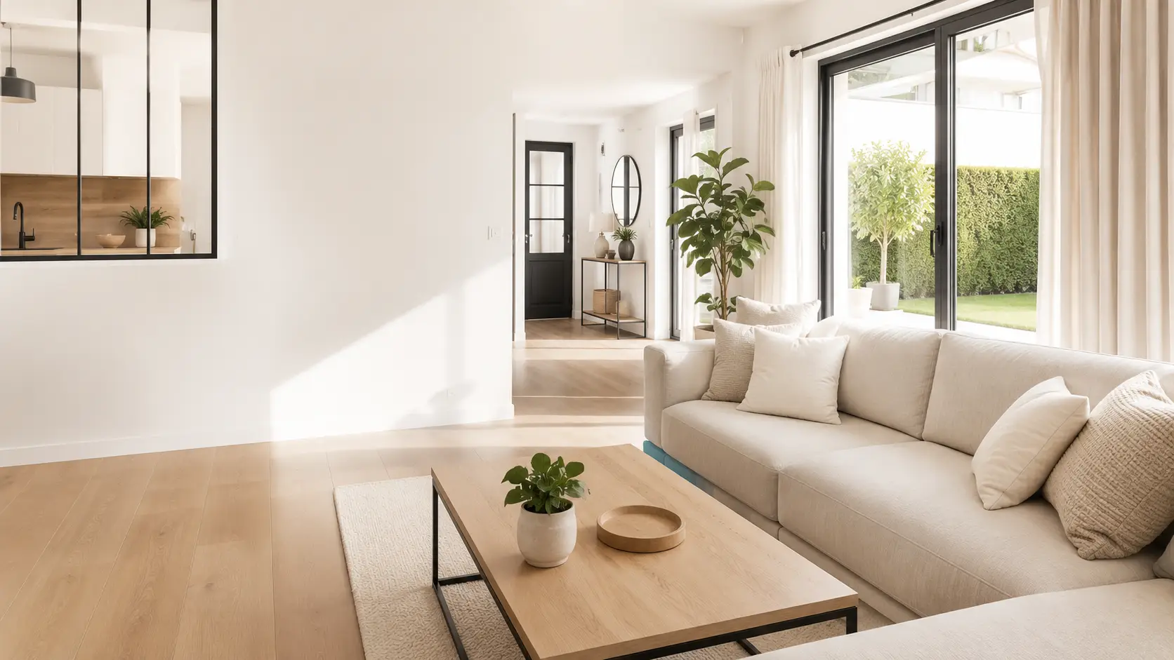 Intervention de nettoyage professionnel Hygivia dans un intérieur lumineux à Rennes